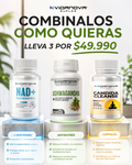 Tripack Bienestar Integral: NAD+ Resveratrol + Ashwagandha + Candida Cleanse