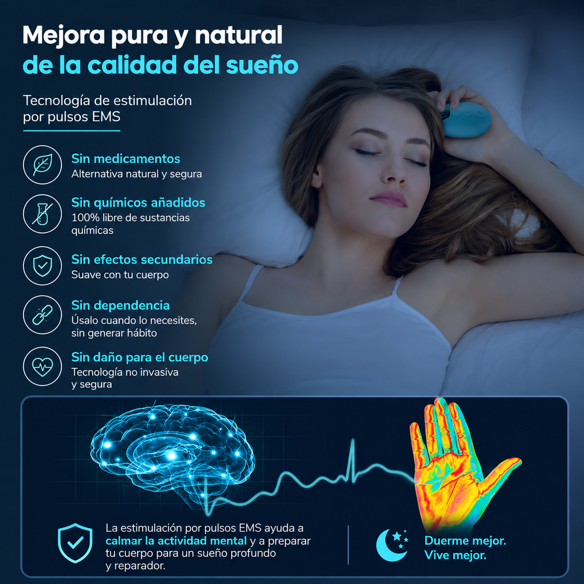 HY-40 Relax Sleep | Dispositivo de Relajación con Pulsos y 2 Modos