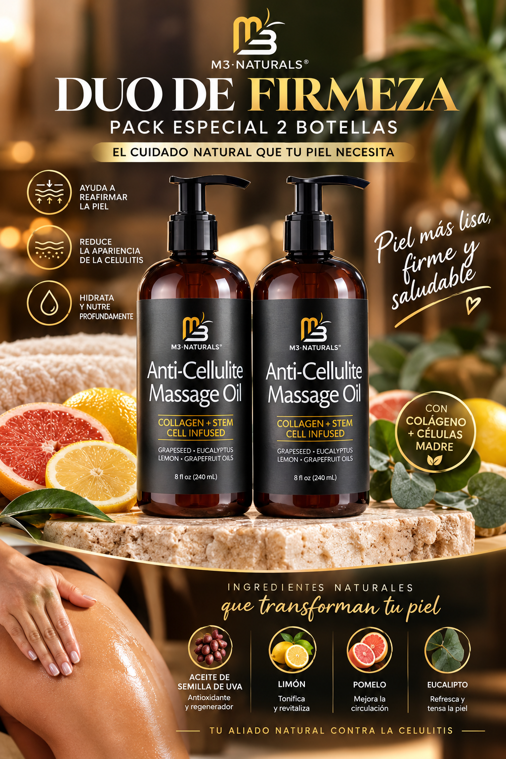 Pack 2 Aceites Masaje Corporal Reafirma